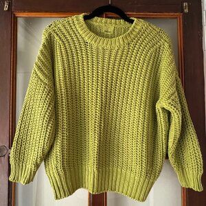 Babaa Lime Green Crew Neck Sweater